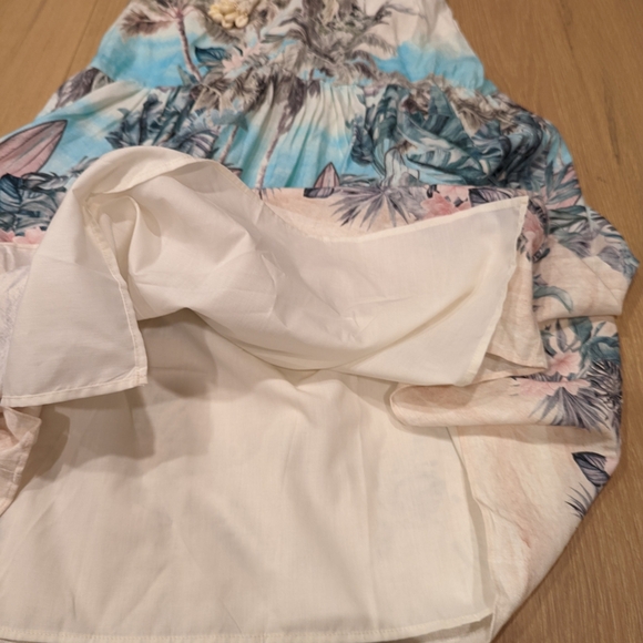 Linen Blend Tropical Print Maxi Skirt - Picture 2 of 8